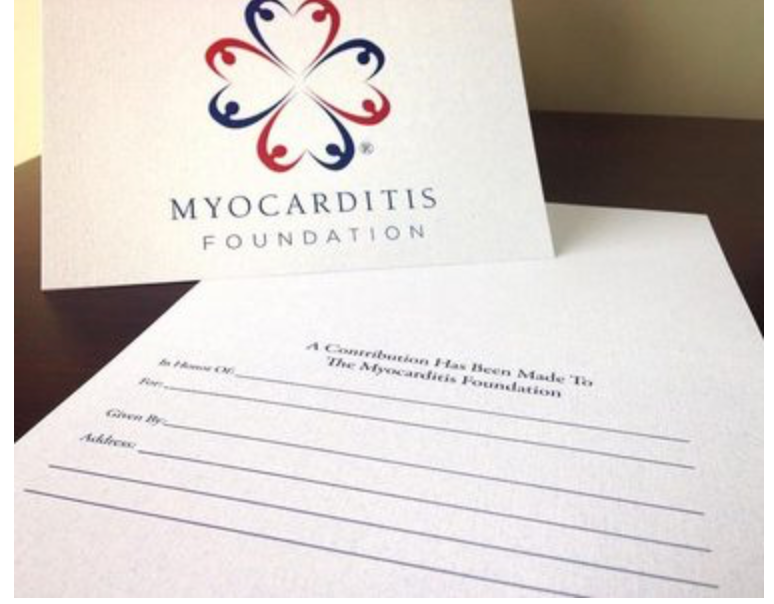 Please support the Myocarditis Foundation through the purchase of Tribute Cards