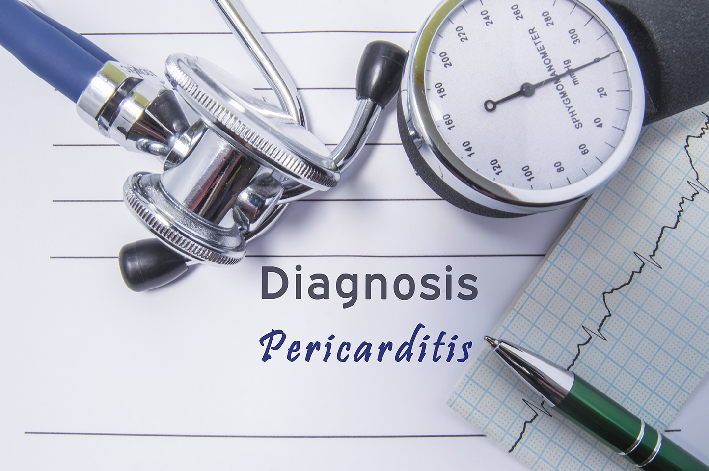 Cardiac,Diagnosis,Pericarditis.,Medical,Form,Report,With,Written,Diagnosis,Of