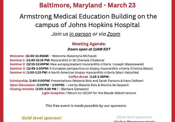 2024 Myocarditis Nomenclature Meeting Baltimore, Maryland on March 23rd